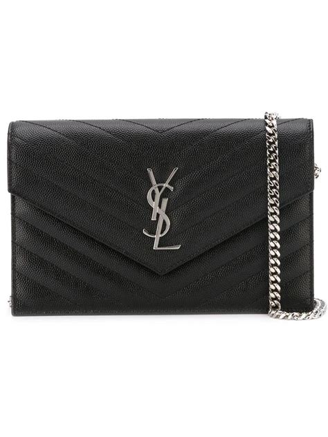 ysl black monogram chain wallet|ysl monogram wallet price.